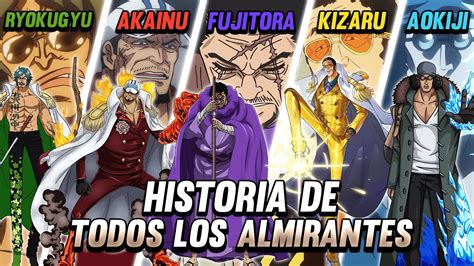 Ilustración de los tres almirantes actuales de la Marina: Kizaru, Fujitora y Ryokugyu