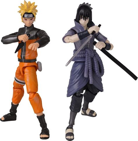 Figuras de Naruto y Sasuke en pose de combate