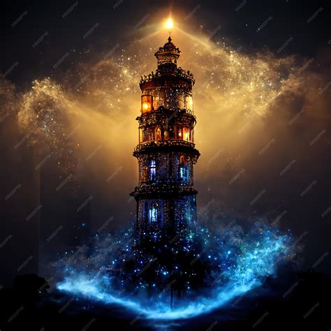 Imagen de una torre mágica solitaria