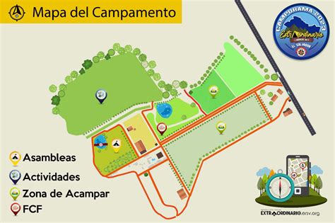 Mapa del campamento de ciencias y sus alrededores