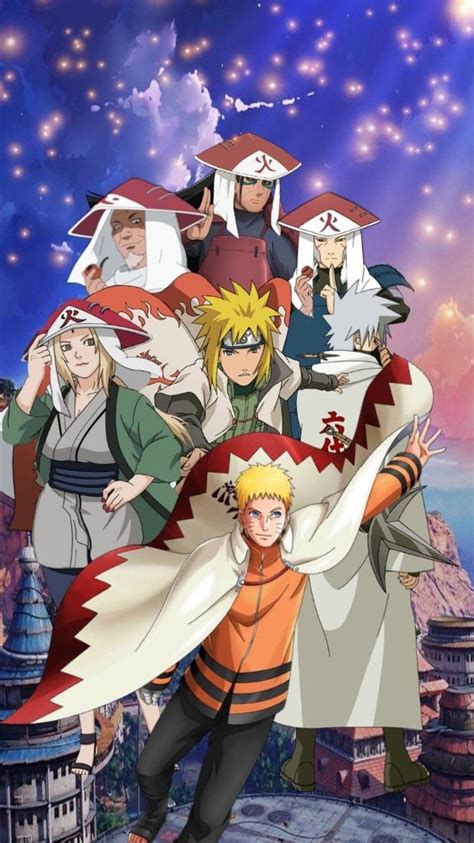 El monumento de los Hokages con Minato
