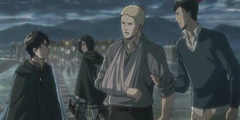 Reiner y Bertolt secuestrando a Eren e Ymir