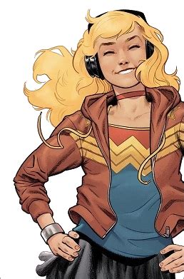 Cassie Sandsmark con su traje de Wonder Girl