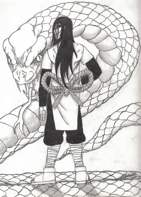 Representación de la verdadera forma de serpiente de Orochimaru