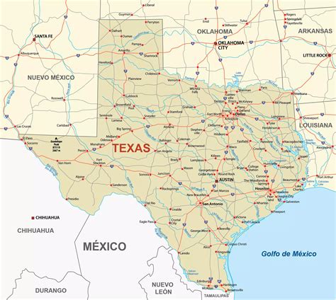 Mapa de Estados Unidos destacando Texas