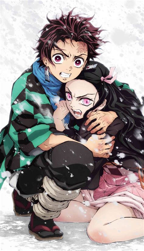 Nezuko protegiendo a Tanjiro