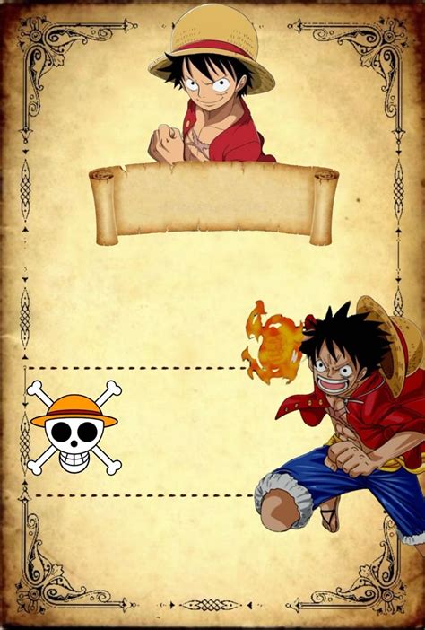Personajes de One Piece para invitaciones