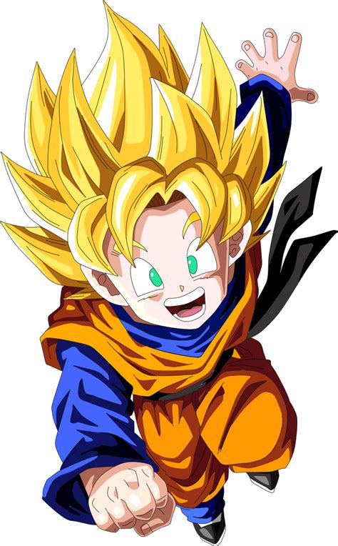 Goten transformándose en Super Saiyan