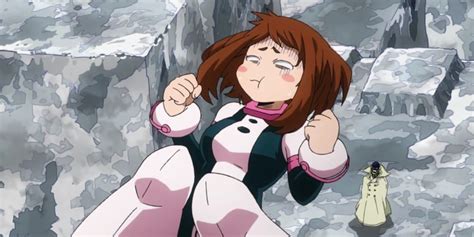 Ochaco Uraraka desmayada después de su combate contra Katsuki Bakugo