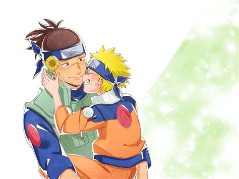 Iruka Umino consolando a Naruto Uzumaki