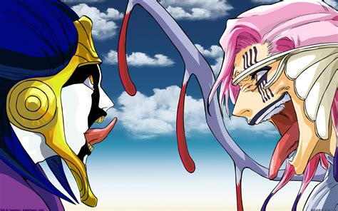 Mayuri Kurotsuchi enfrentando a Szayelaporro Granz