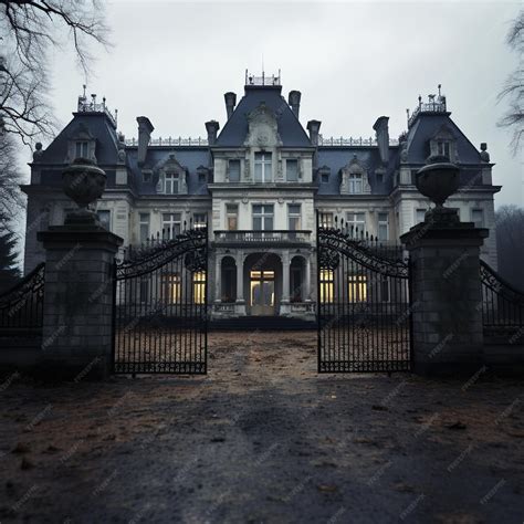 Mansión embrujada con aspecto siniestro