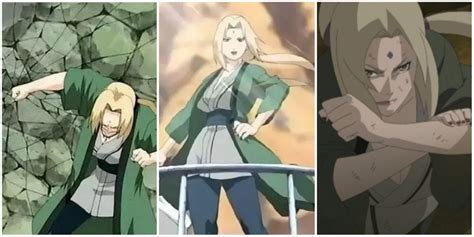 Tsunade utilizando su fuerza