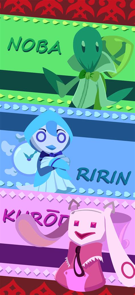 Ilustración de Kon, Ririn, Kurōdo y Noba