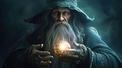 Ilustración de Merlín usando magia
