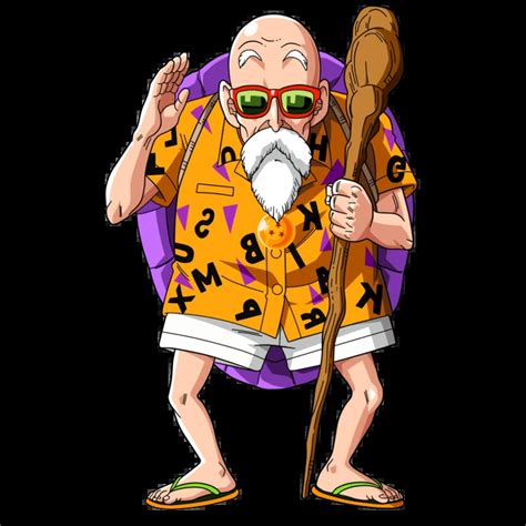 Ilustración del Maestro Roshi intentando levantar la falda de Lunch