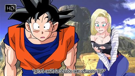 Número 18 y Goku en el río