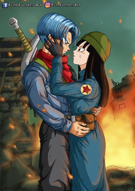 Trunks y Mai juntos en un momento romántico