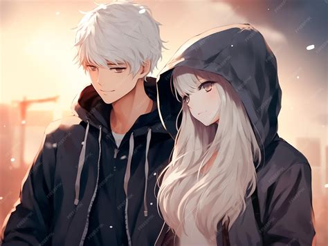 Parejas de anime en un ambiente romántico