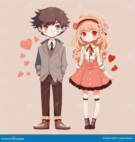 Ilustración de pareja masculina de estilo anime