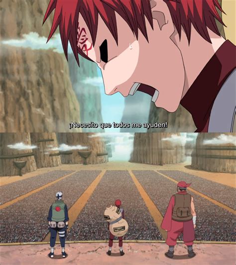 Gaara dirigiéndose a la Alianza Shinobi