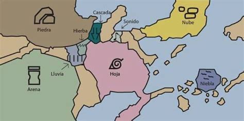 Mapa de las Aldeas Ninja en Naruto