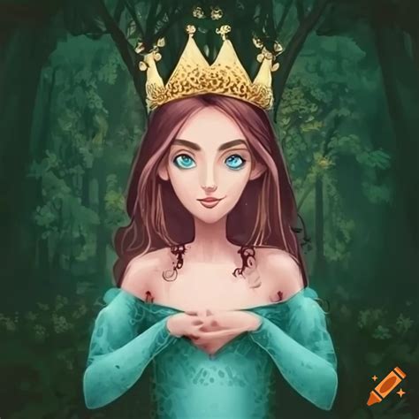 Ilustración de una princesa abandonada en un entorno sombrío