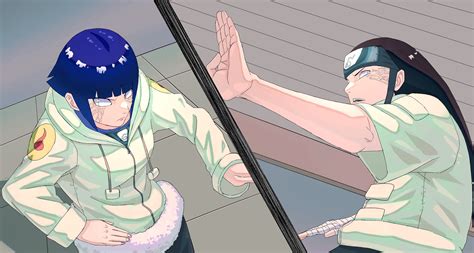 Neji Hyūga protegiendo a Naruto e Hinata