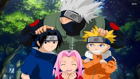 Kakashi enseñando a Naruto, Sasuke y Sakura