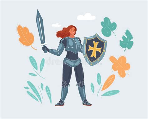 Ilustración de una mujer con armadura en un mundo de fantasía