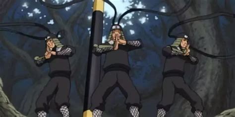 Ilustración de Hiruzen Sarutobi utilizando el jutsu de invocación para traer a los tres grandes sapos.