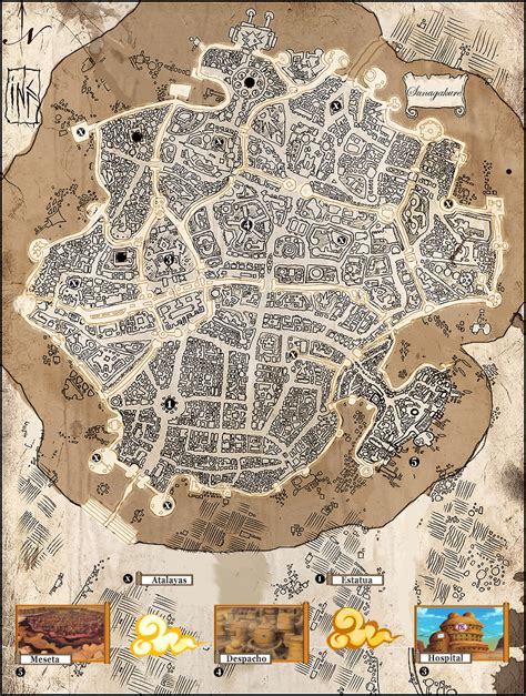 Mapa de Sunagakure y Konohagakure