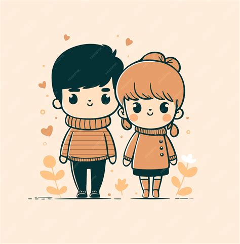 Pareja enamorada en estilo caricatura