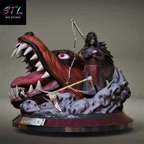 Kyubi y Madara Uchiha en diorama