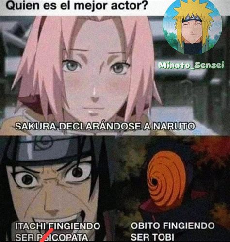 Sakura fingiendo atacar a Karin