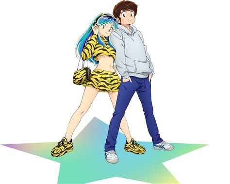 Ilustración de Ataru Moroboshi y Lum de Urusei Yatsura