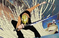 Sanji entrenando con una espada