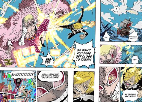 Sanji deteniendo a Doflamingo
