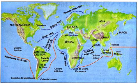 Mapa de las rutas de exploración vikinga en el Atlántico Norte