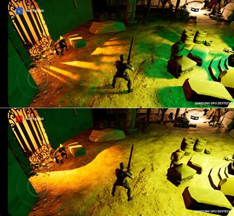 Comparativa visual de gráficos con y sin trazado de rayos en un videojuego
