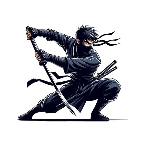 Ilustración de un ninja ANBU en acción