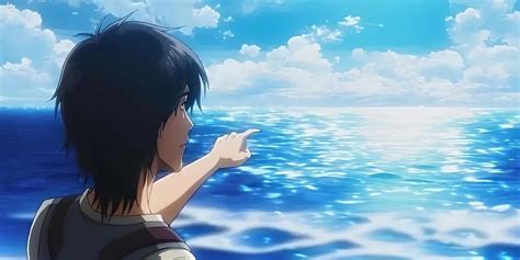 Meme de Eren mirando al mar con expresión confusa