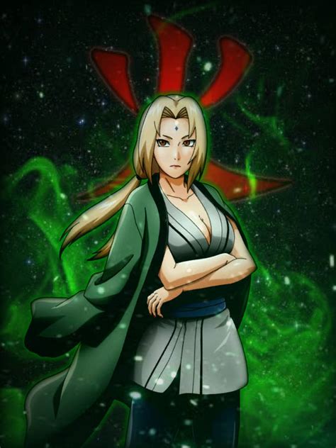 Imagen de Tsunade Senju en su juventud, mostrando su belleza y vitalidad.