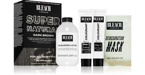Packaging de tinte para el cabello Bleach London Super Naturals Dark Brown