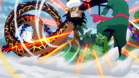 Zoro derrotando a Kaku en su forma de despertar