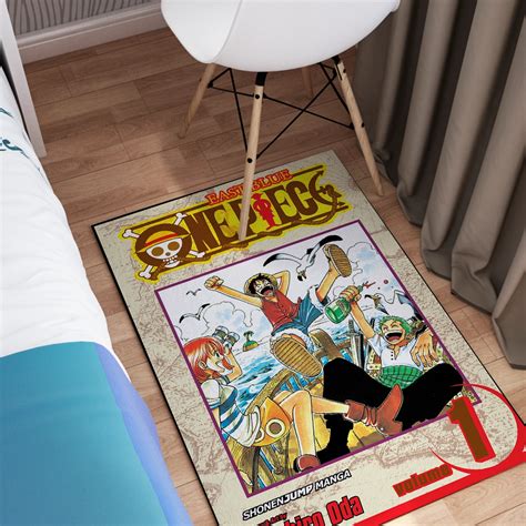 Diseño de alfombrilla XL de One Piece con personajes icónicos.