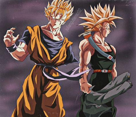 Ilustración de Gohan entrenando a Trunks