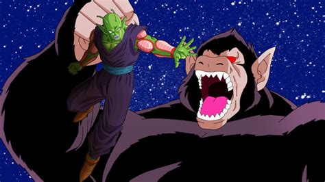 Gohan transformado en Ozaru atacando a Piccolo
