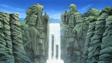 Estatuas de Madara y Hashirama en el Valle del Fin