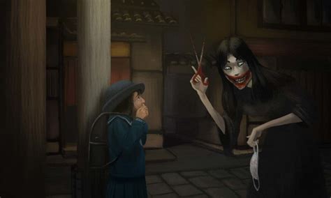 Ilustración de la leyenda de Kuchisake-Onna